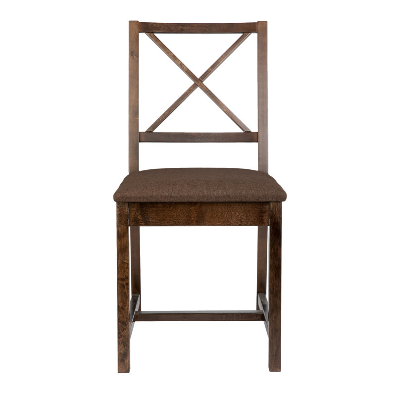 DAIVA casa Mira Dining Chair Wooden Set of 2 Upholstered Chair with X